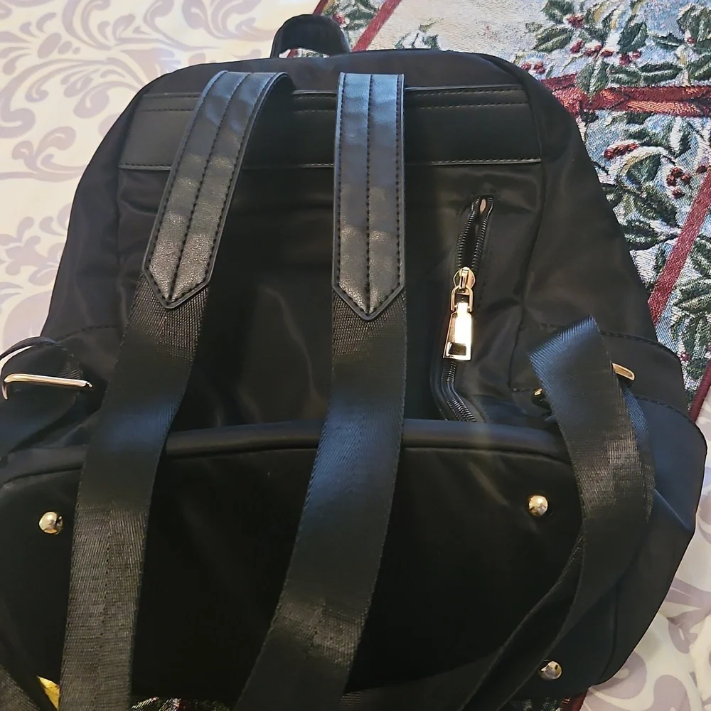 Back Pack Teachers Black With Lots If Sections Gold Hardware Good Size Like New